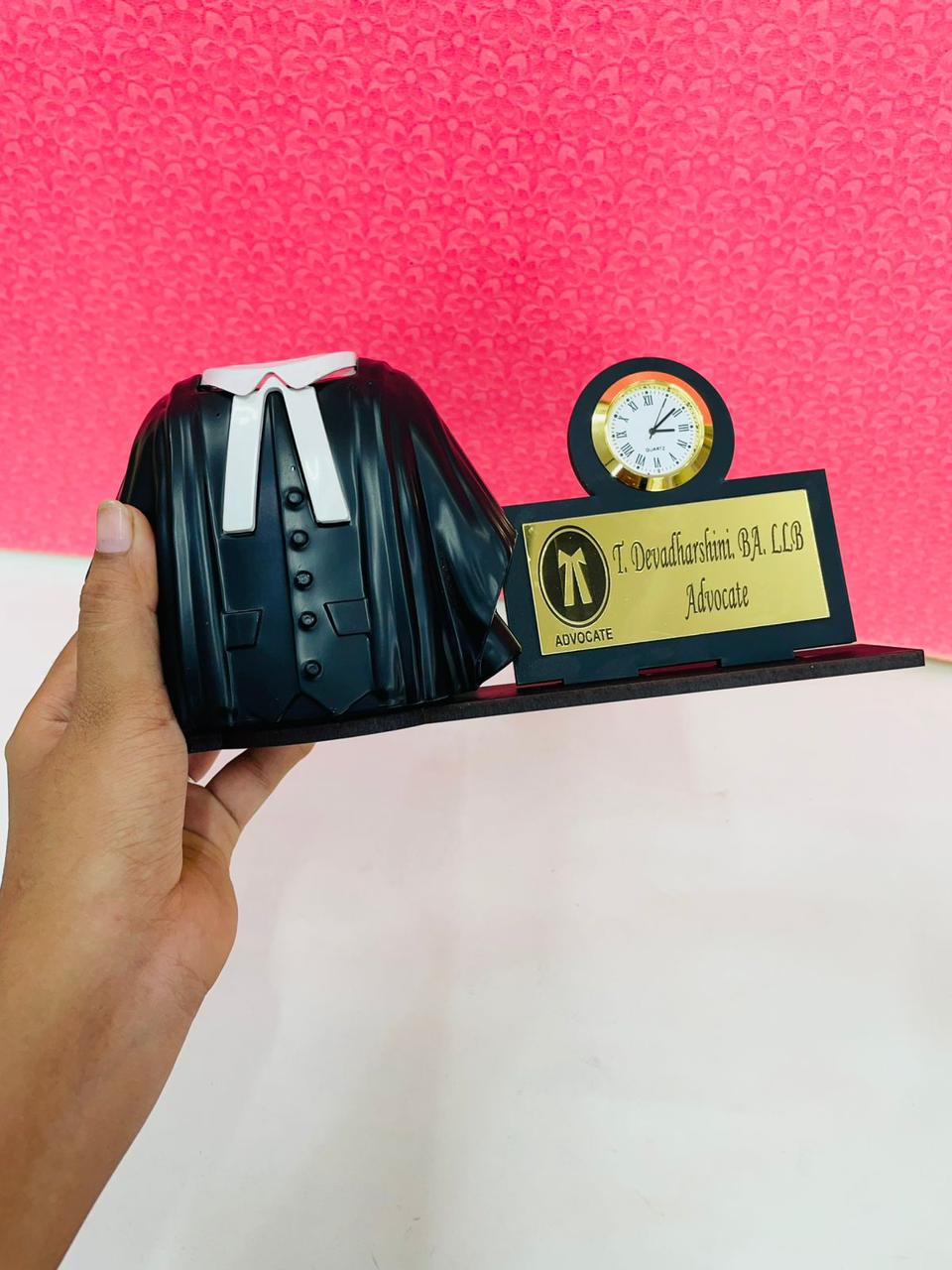 Advocate Pen Stand With Clock