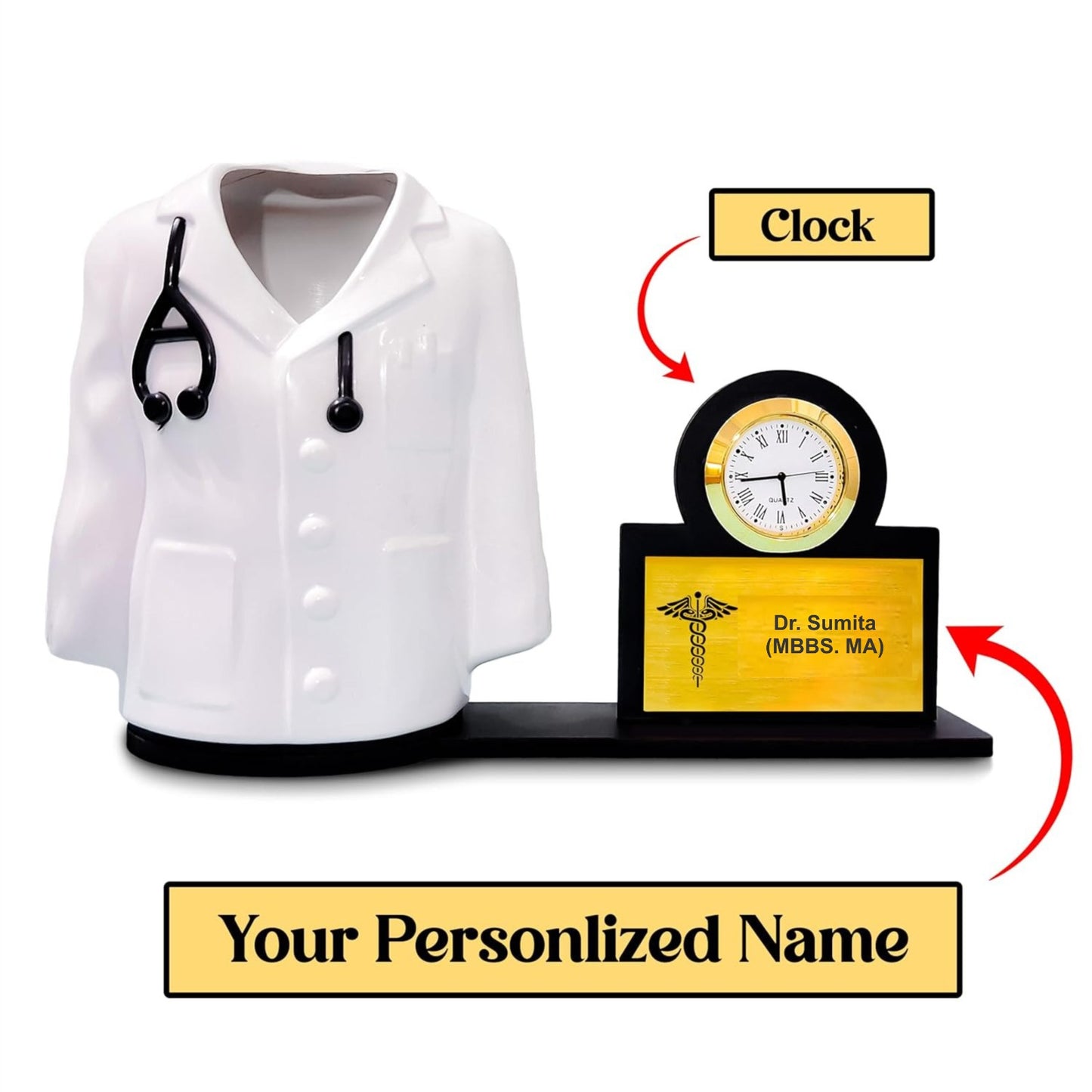 Doctor Pen Stand With Clock