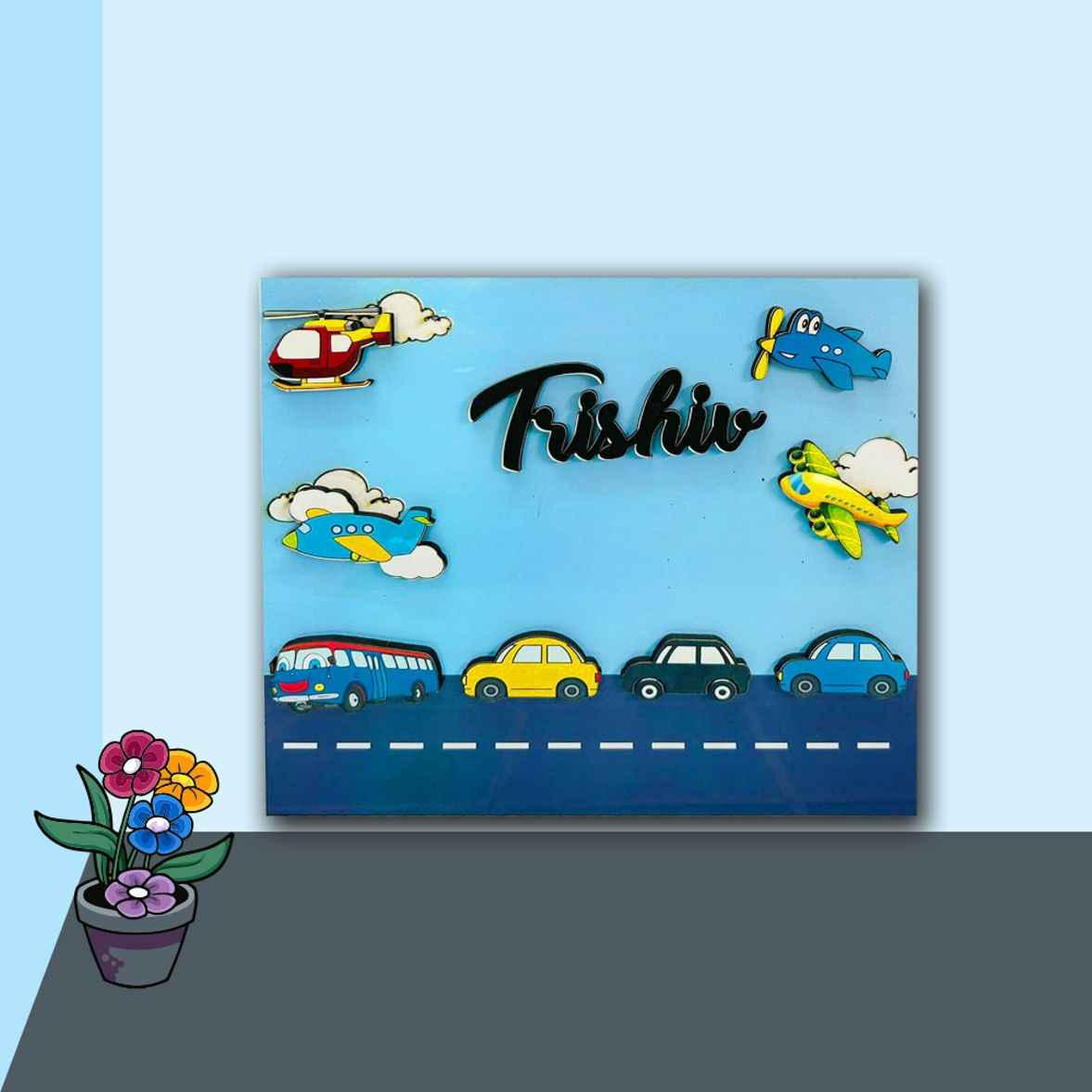 3D Car Theme Nameplate