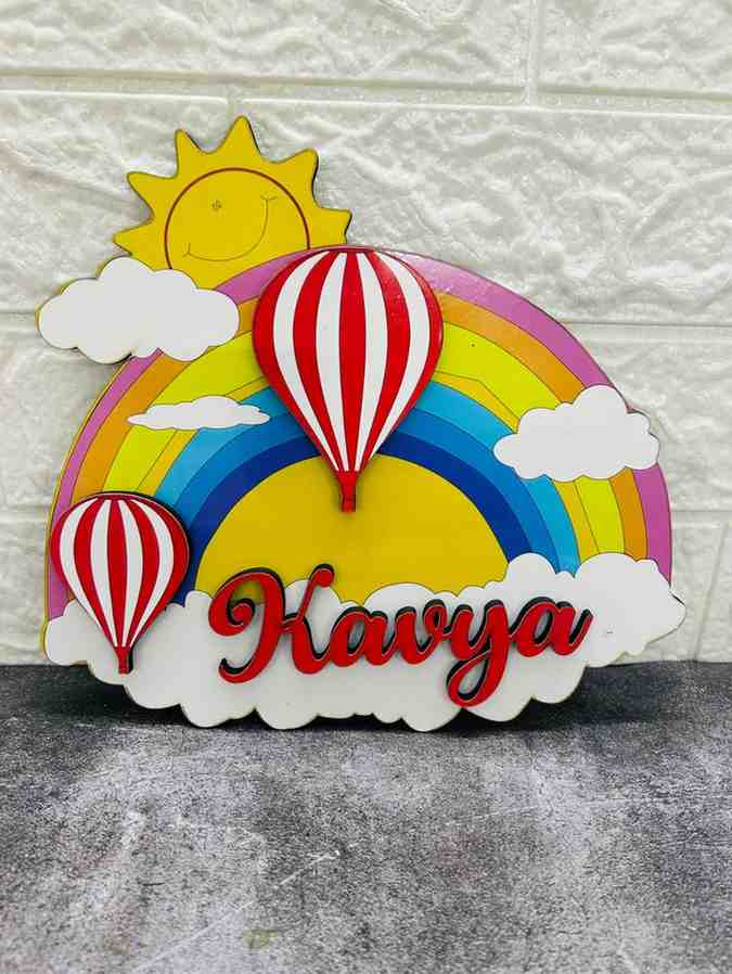 3D Rainbow Theme Nameplate