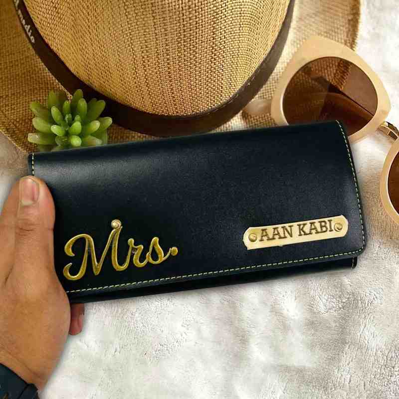 Personalized Ladies Faux Leather Clutch