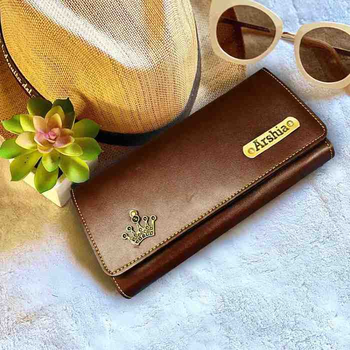 Personalized Ladies Faux Leather Clutch