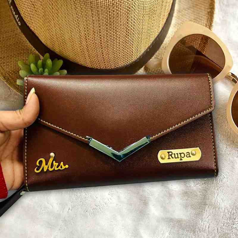 Personalized Ladies 3 Fold Clutch