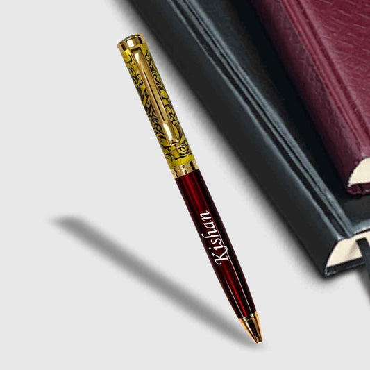 Red Jari Name Pen