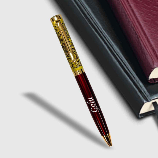 Red Jari Name Pen