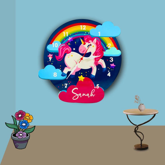 Unicorn Name Wall Clock