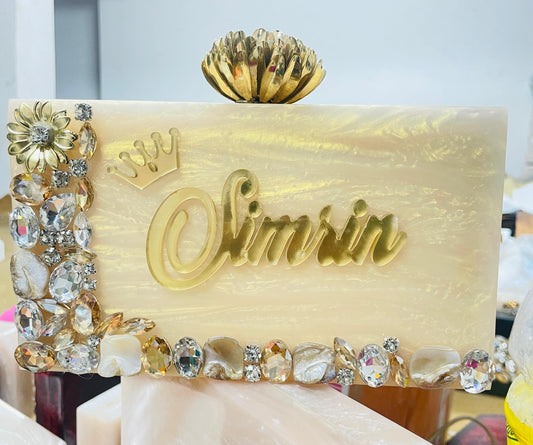 Personalised Marble Name Clutch