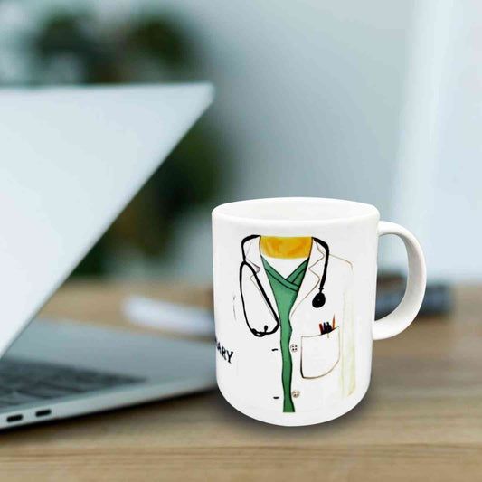 White Personalized Coffee Mug for Doctor