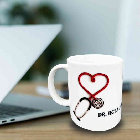 White Personalized Coffee Mug for Doctor