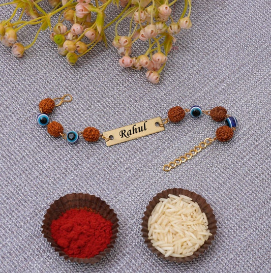 Brass Rudraksha Eye Catcher Rakhi