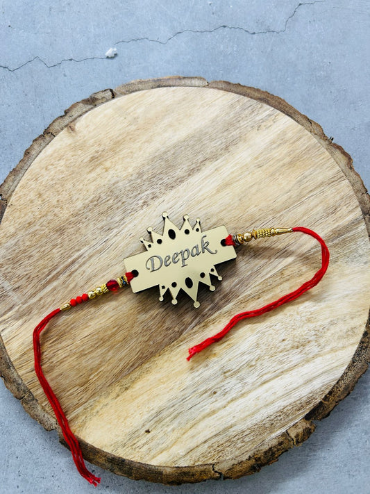Acrylic Crown Name Rakhi